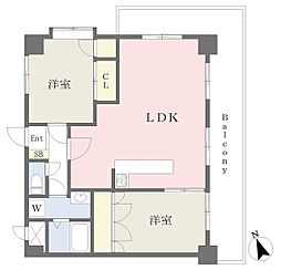 シャルム1 2LDKの間取図画像