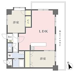シャルム1 2LDKの間取図画像