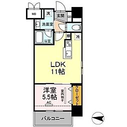 adorable 1LDKの間取図画像
