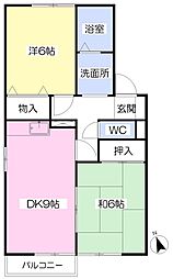 セジュール・アネックス 2DKの間取図画像