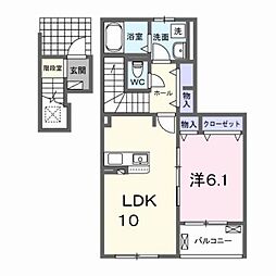 サンロ−ラ・Ｙ 2階1LDKの間取り