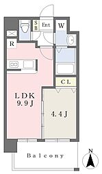 ランドマーク原 1LDKの間取図画像