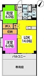 リーベンハイム室見 2LDKの間取図画像