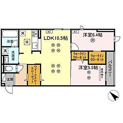 (仮称)D-ROOM東雲町 2LDKの間取図画像