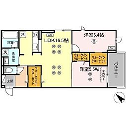 (仮称)D-ROOM東雲町 2LDKの間取図画像