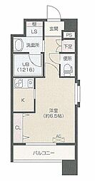 OrchidResidence上呉服 1Kの間取図画像