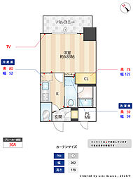 DSTOWER大博通り 1Kの間取図画像