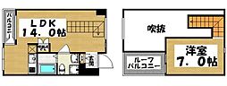 KDXレジデンス西新 1LDKの間取図画像