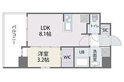 アルティザ博多ミッドシティ 1LDKの間取図画像