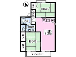 セジュールアルシュ 2LDKの間取図画像
