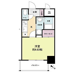 DSTOWER大博通り 1Kの間取図画像