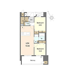 S-RESIDENCE愛宕SOUTH 2LDKの間取図画像