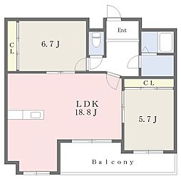 アネシス 2LDKの間取図画像