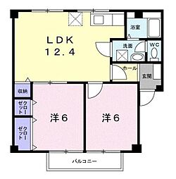 アネックス大平 2LDKの間取図画像