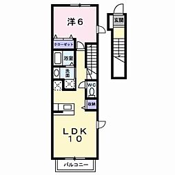 クリスマスローズ 1LDKの間取図画像