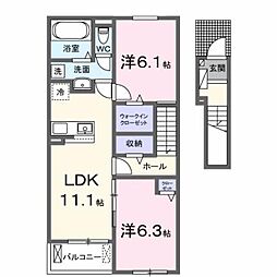 プリマベーラ 2LDKの間取図画像
