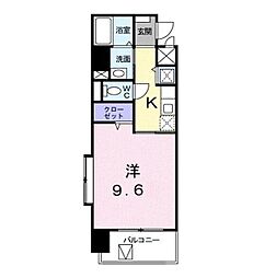 セレスタイト黒崎 1Kの間取図画像