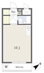 ロゼ若園 ワンルームの間取図画像