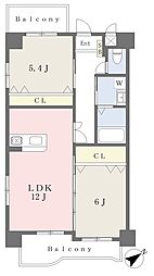 ノーブル三ヶ森 2LDKの間取図画像