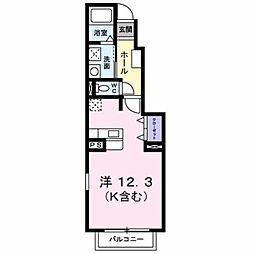 フィオーレ長行東三番館 ワンルームの間取図画像