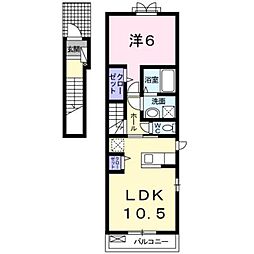 シャルム・コッティ2 1LDKの間取図画像