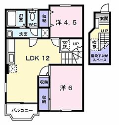 フェニックス徳吉C棟 2LDKの間取図画像