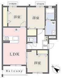 Muu.朽網駅北 3LDKの間取図画像