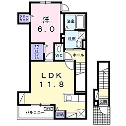 サンシャインレジデンスはたけだ 1LDKの間取図画像