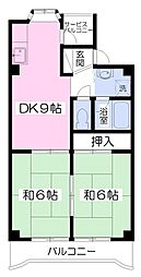 ムーブ奈須本 2DKの間取図画像