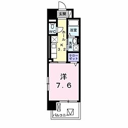 グランドール到津フォレスト 1Kの間取図画像