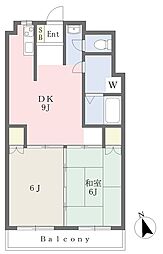 苅田グリーンマンション 2DKの間取図画像
