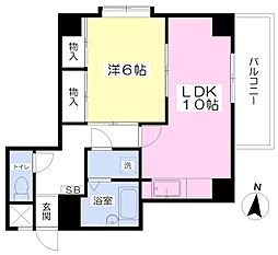 アーバンハイツ増居 1LDKの間取図画像