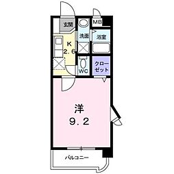 フレンテ二島 1Kの間取図画像