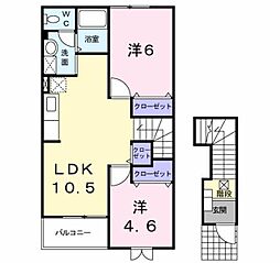 オネストハウスC 2LDKの間取図画像