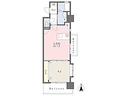 アルティザ小倉 1LDKの間取図画像