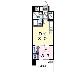 アムールガーデン陣原 1DKの間取図画像
