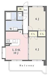 ユリシーズK 2LDKの間取図画像