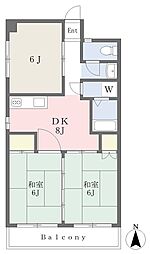 苅田グリーンマンション 3DKの間取図画像