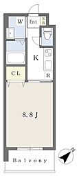 グレース上富野 1Kの間取図画像