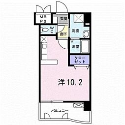 ブリランテピアッツァ 7階ワンルームの間取り