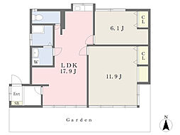 齋藤貸家 1階2LDKの間取り