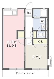 セルティアI 1階1LDKの間取り