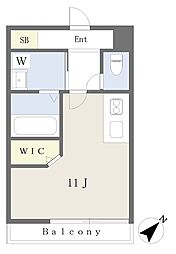 ジャルダンフルーリ ワンルームの間取図画像