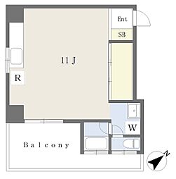 ライムパレス坪井 ワンルームの間取図画像