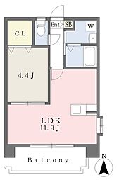 ステージア本荘 1LDKの間取図画像