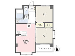 キャッスル砂原 2LDKの間取図画像