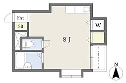 プレシール新町 ワンルームの間取図画像