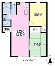 セレ・ヴェリテ1 2LDKの間取図画像