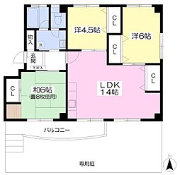 エスパシオ国府 3LDKの間取図画像