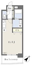 アンベリール紺屋町 ワンルームの間取図画像